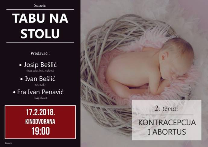 NAJAVA: TABU NA STOLU – DRUGA TEMA CIKLUSA: KONTRACEPCIJA I ABORTUS