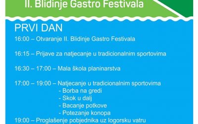 2. BLIDINJE GASTRO FESTIVAL – SAVRŠEN VIKEND ZA CIJELU OBITELJ