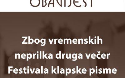 I druga večer Festivala klapske pisme održat će se u kinodvorani u Posušju!