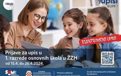 Počinju elektronički upisi u prve razrede osnovnih škola u ŽZH