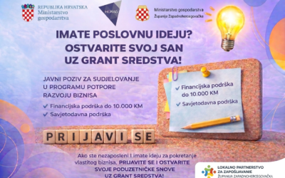JAVNI POZIV ZA SUDJELOVANJE U PROGRAMU POTPORE RAZVOJU BIZNISA